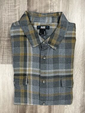 Paige Light Flannel Dried Midnight Orchard Long Sleeve Button Down - Large